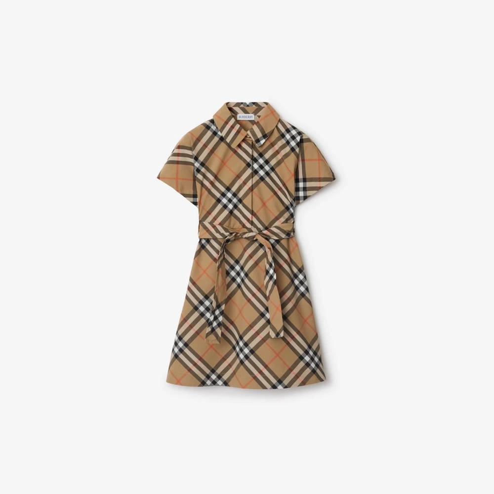 Burberry Tan and Black Checkered Dress